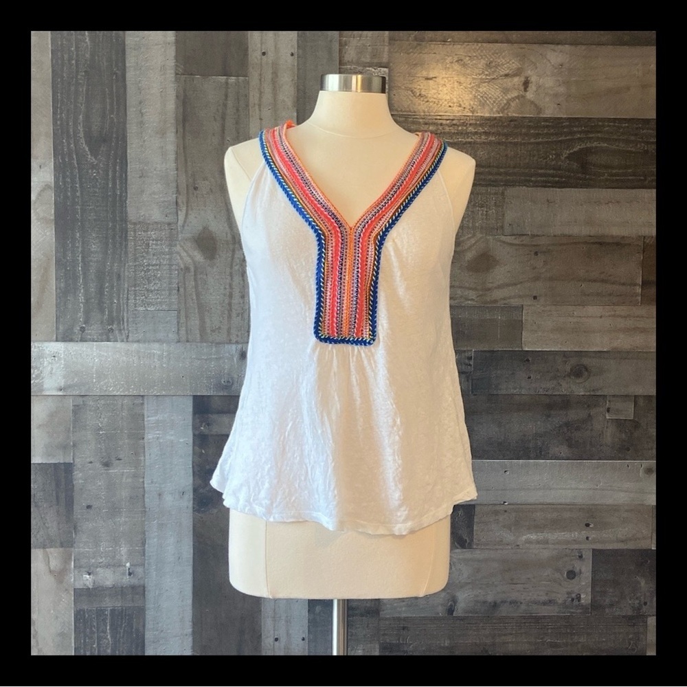 Anthropologie Akemi + Kin rainbow braided halter top large festival boho western